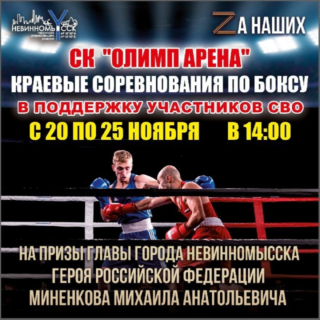 <i>В Невинномысске 21 ноября стартует краевой турнир по боксу в поддержку СВО</i>