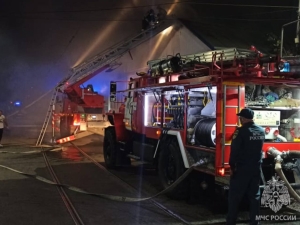 Во Владикавказе загорелась крыша зала спорткомплекса «Динамо»