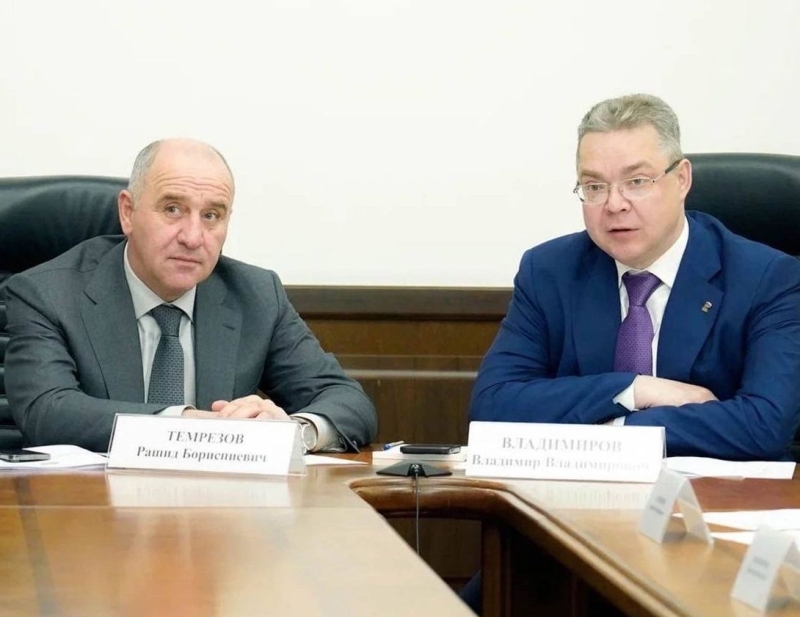 Главы КЧР и Ставрополья обсудили взаимодействие двух регионов. Видео