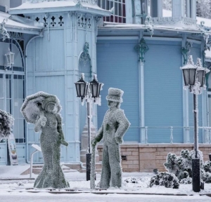 Курортный парк Железноводска превратился в зимнюю сказку