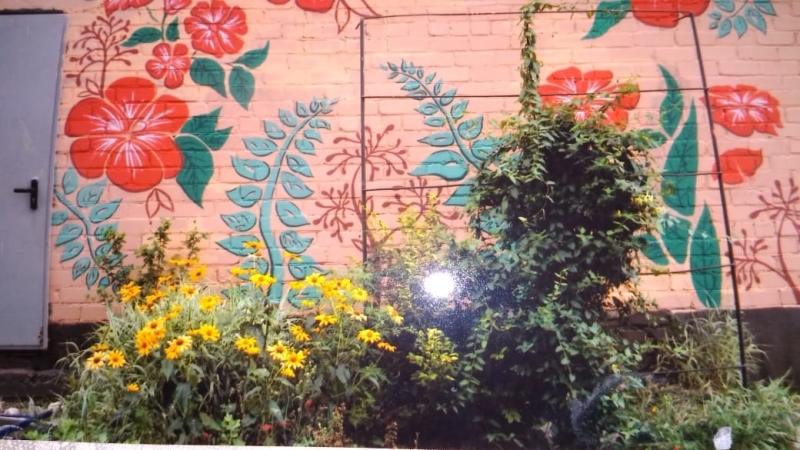 Ставропольцы украшают свои дома не только клумбами, но и красочными панно